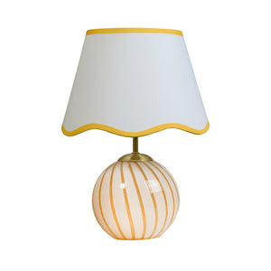 Searchlight Electric Celine 1Lt Table Lamp, Yellow Striped Glass 99410YL