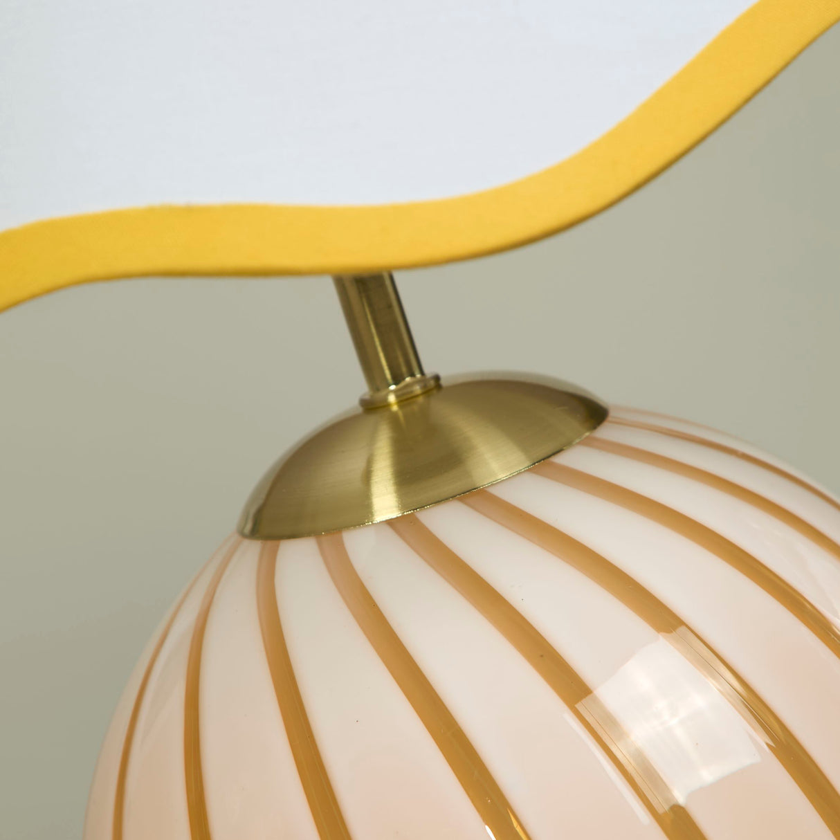 Searchlight Electric Celine 1Lt Table Lamp, Yellow Striped Glass 99410YL
