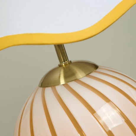 Searchlight Electric Celine 1Lt Table Lamp, Yellow Striped Glass 99410YL