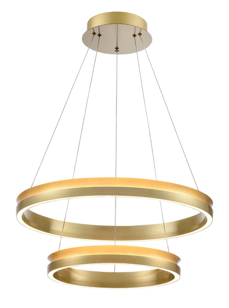 Franklite Eternity Double Tiered Satin Brass LED Pendant Eternity part no - PCH480
