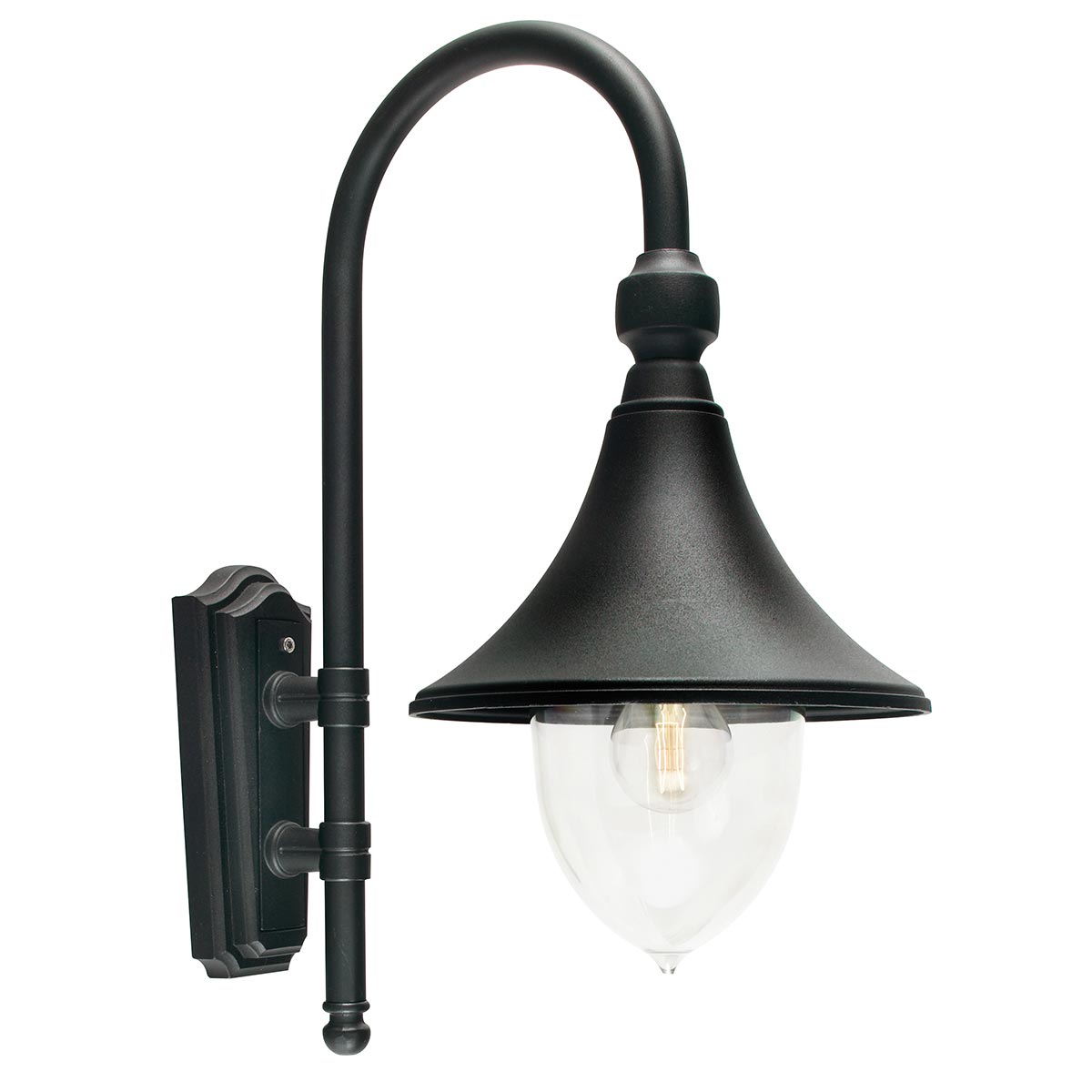 Norlys Firenze 1 Light Wall Lantern - Black F2-BLACK