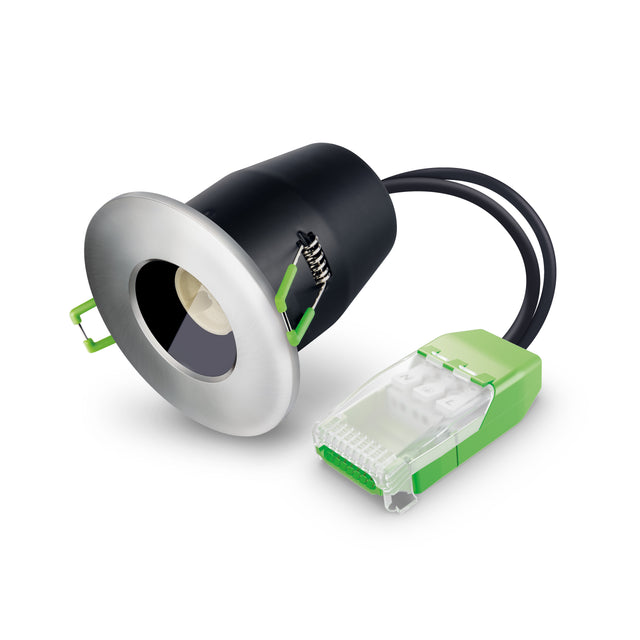 JCC Lighting JC010016/BN Fireguard Next Generation Unlamped Showerlight IP65 Brushed Nickel