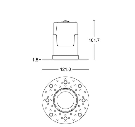 JCC Lighting JC010036WH Fireguard Next Generation Plaster-in Unlamped Downlight IP65 White