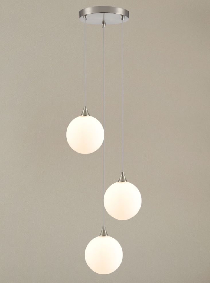 Franklite Galaxy 3 Light Spreader in satin nickel with matt opal glass Galaxy part no - FL2453-3-367