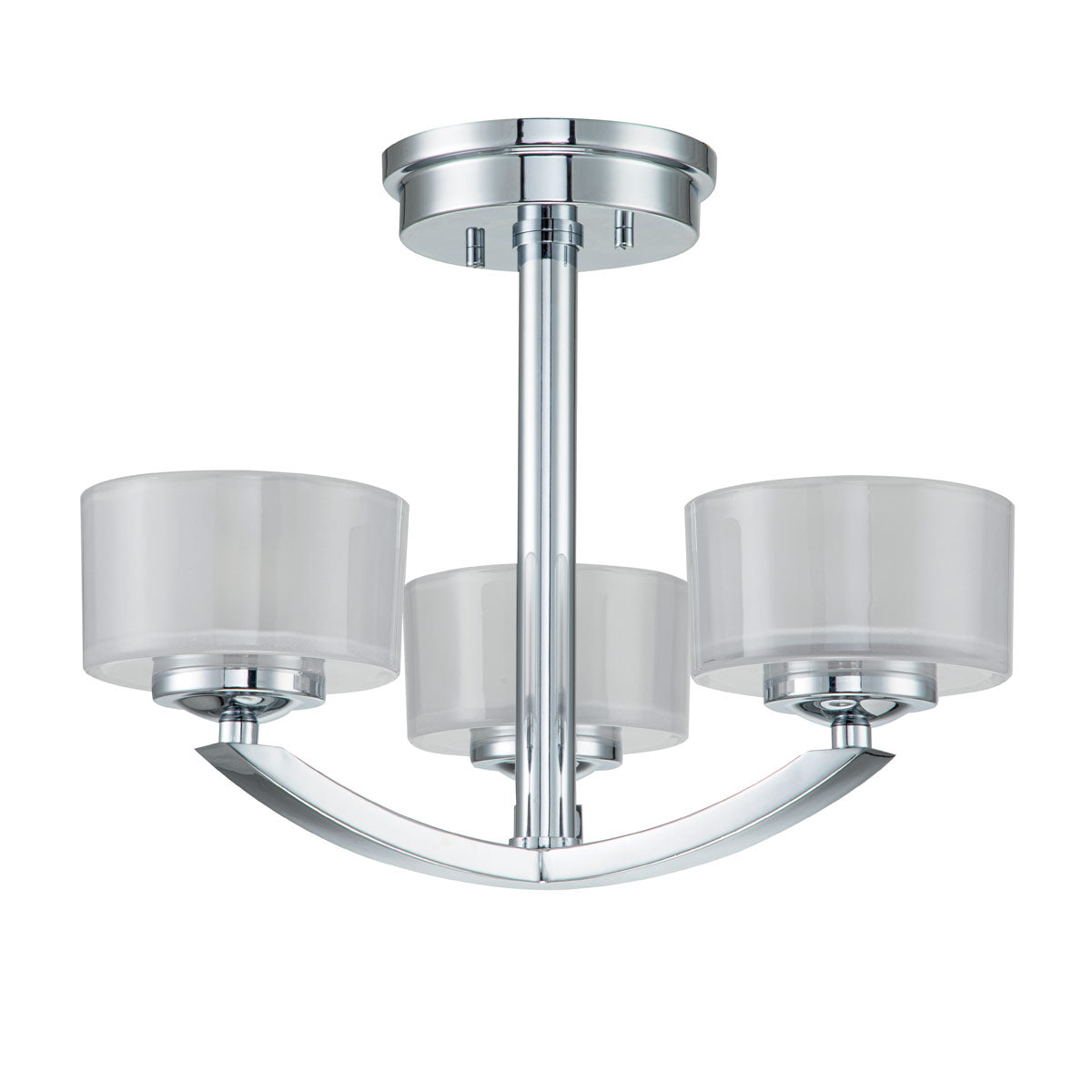 Hinkley Ceiling Semi-Flush from the Meridian range. Meridian 3 Light Semi-Flush  Product Code = HK-MERIDIAN-SF-BATH-PC