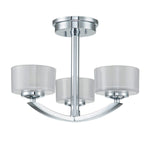 Hinkley Ceiling Semi-Flush from the Meridian range. Meridian 3 Light Semi-Flush  Product Code = HK-MERIDIAN-SF-BATH-PC