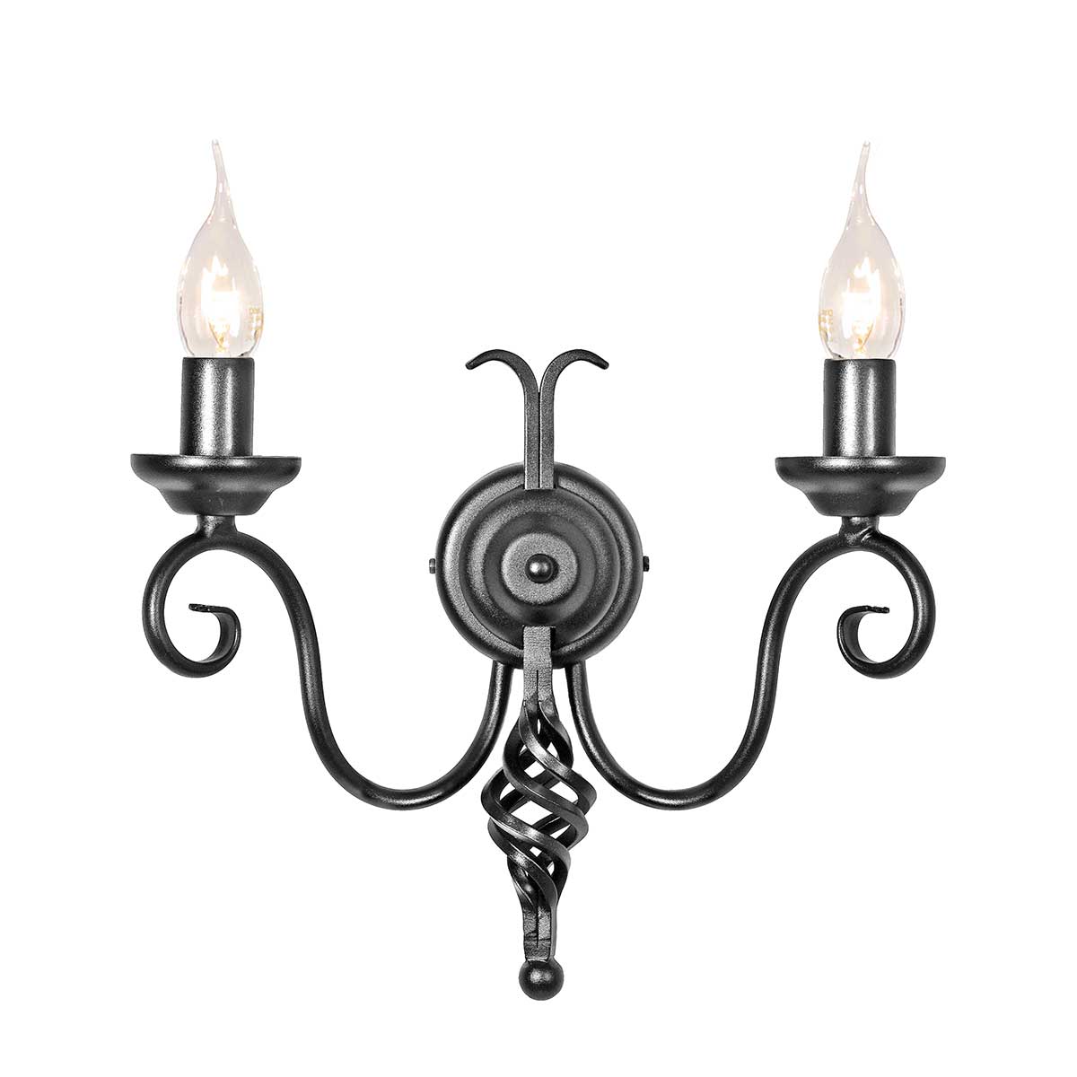 Elstead Lighting Harlech 2 Light Wall Light - Black HR2A-BLACK