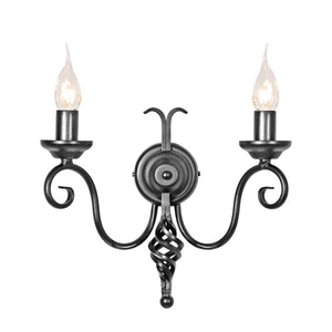 Elstead Lighting Harlech 2 Light Wall Light - Black HR2A-BLACK