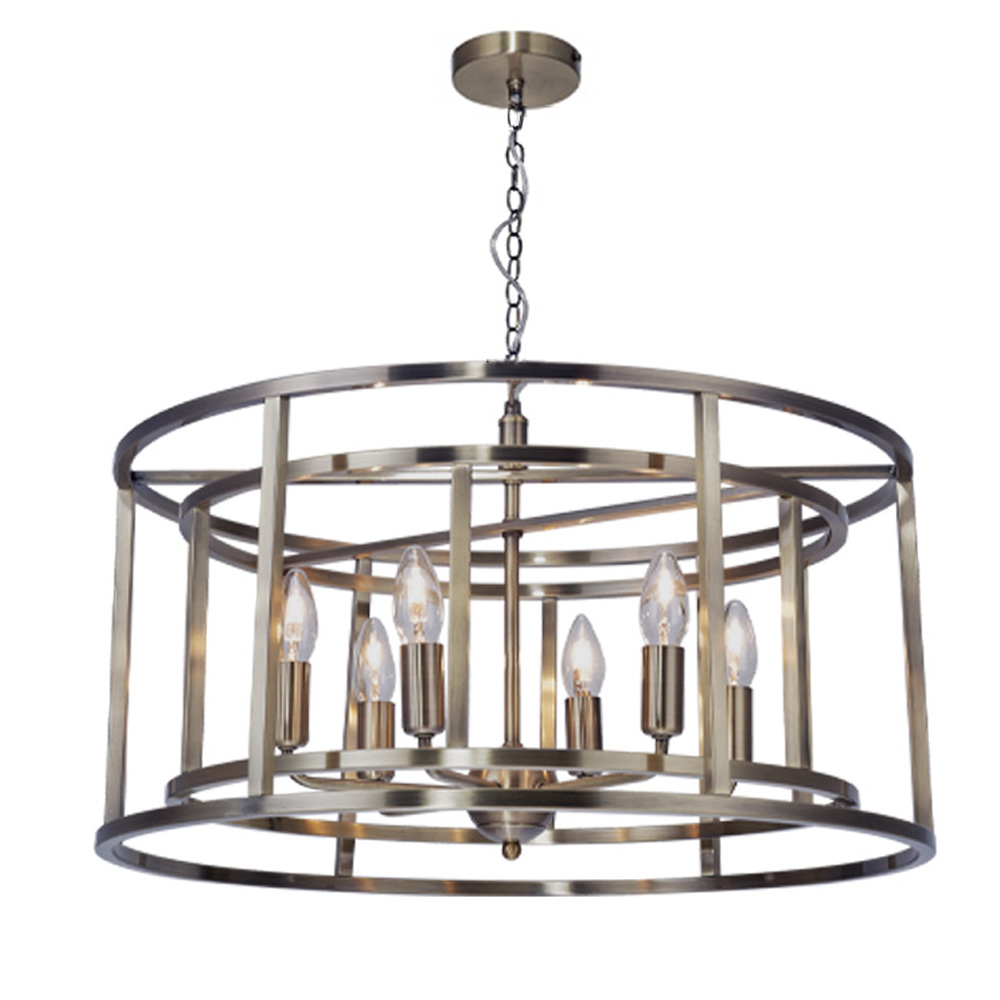 Magnalux Chester 6 Light Pendant Antique Brass Part Number - CHE06AB
