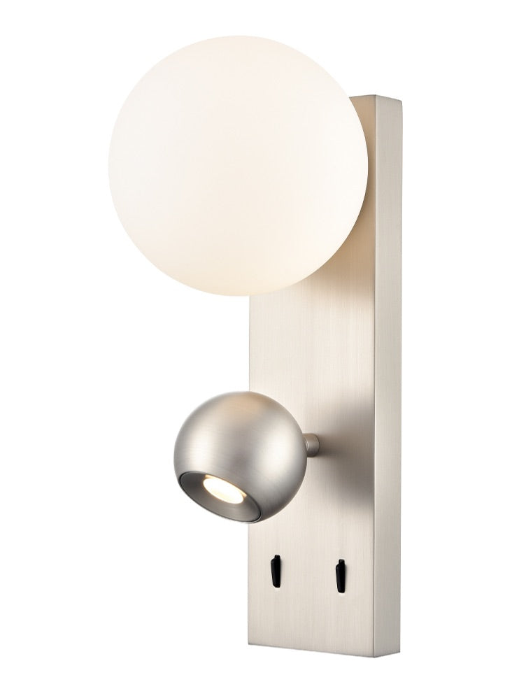 Franklite Iris 2lt Satin Nickel LED Wall Light Iris part no - WB567