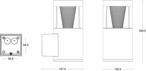 JCC JC039030 Exterior Wall Light Up Light 10W 27K/3K/4K/57K IP65 Black Radial