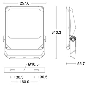 JCC JC050011 Toughflood Pro Symmetric Commercial 100W IP65 4000K Black