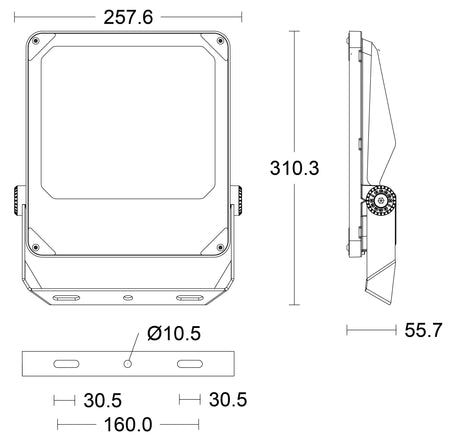 JCC JC050011 Toughflood Pro Symmetric Commercial 100W IP65 4000K Black