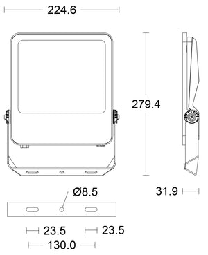 JCC JC050014 Toughflood Pro Asymmetric 70W IP65 4000K Black