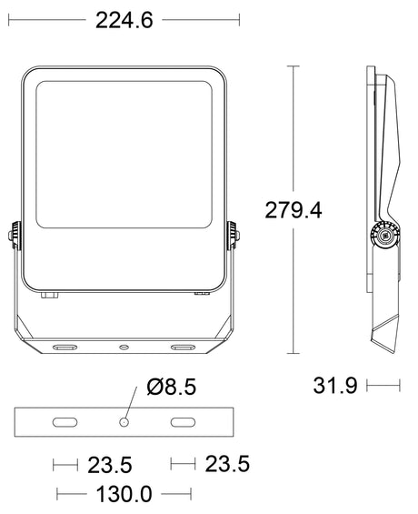 JCC JC050014 Toughflood Pro Asymmetric 70W IP65 4000K Black
