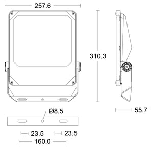 JCC JC050015 Toughflood Pro Asymmetric 100W IP65 4000K Black