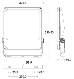 JCC JC050017 Toughflood Pro Asymmetric 200W IP65 4000K Black