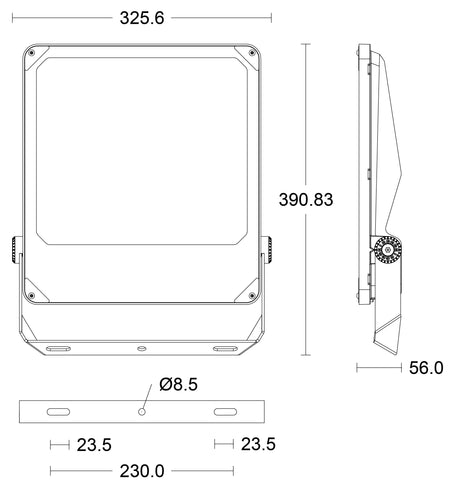 JCC JC050017 Toughflood Pro Asymmetric 200W IP65 4000K Black