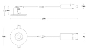 JCC JC1013/BN V50™ Pro 100mm Fire-rated LED Downlight 6W 3000/4000K IP65 Brushed Nickel