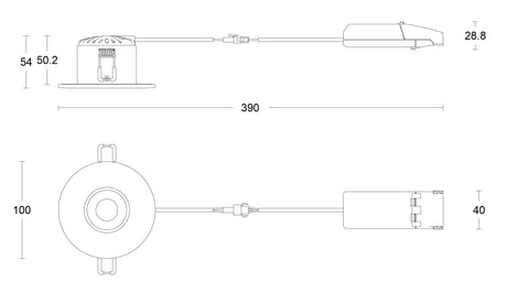 JCC JC1013/ANTH V50™ Pro 100mm Fire-rated LED Downlight 6W 3000/4000K IP65 Anthracite