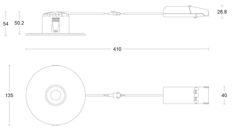 JCC JC1015/ANTH V50™ Pro 135mm Fire-rated LED Downlight 6W 3000/4000K IP65 Anthracite