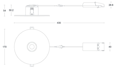 JCC Lighting JC1017/WH V50™ Pro Retrofit 170mm Fire-rated LED Downlight 6W IP65 3000/4000K White