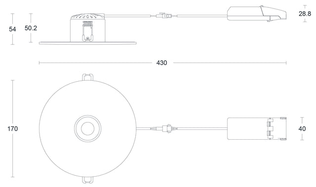 JCC Lighting JC1017/WH V50™ Pro Retrofit 170mm Fire-rated LED Downlight 6W IP65 3000/4000K White