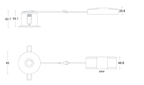 JCC Lighting JC1019/WHBLKDALI V50 Pro Anti-glare Fire-rated LED Downlight 6W IP65 3000K/4000K White/Black DALI