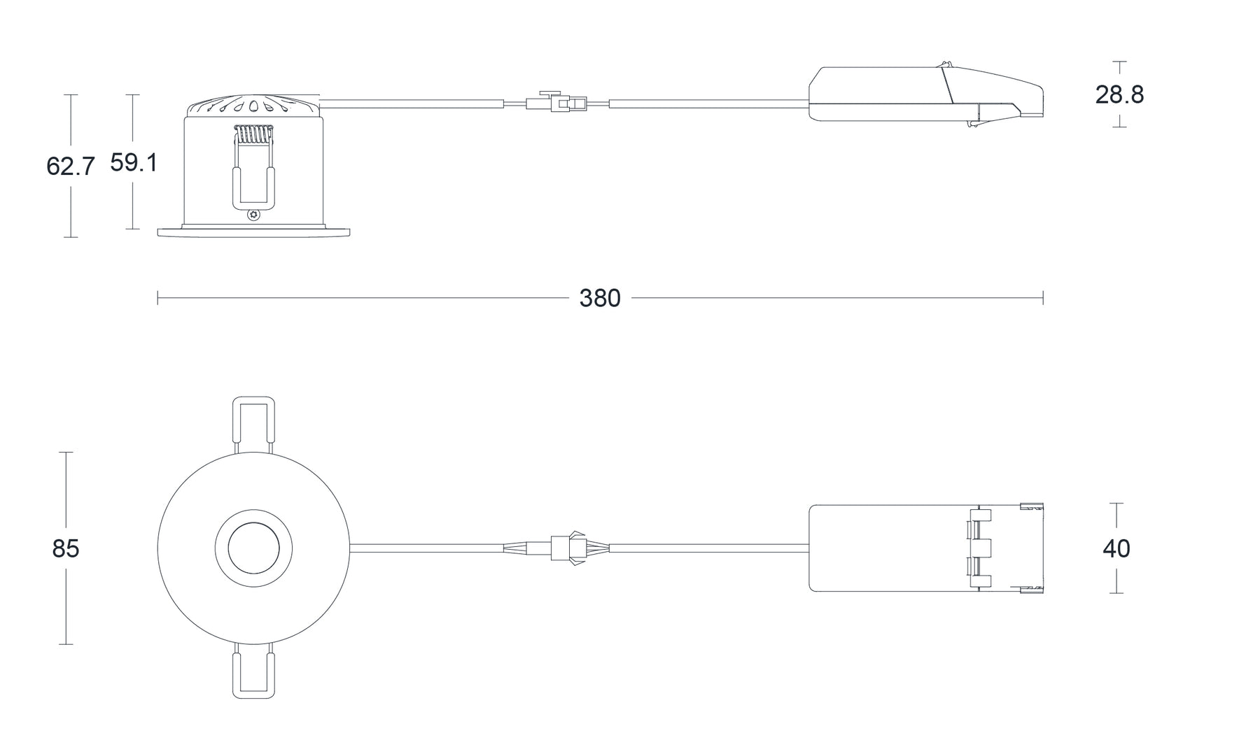 JCC Lighting JC1019/WH V50™ Pro Anti-glare Fire-rated LED Downlight 6W IP65 3000/4000K White