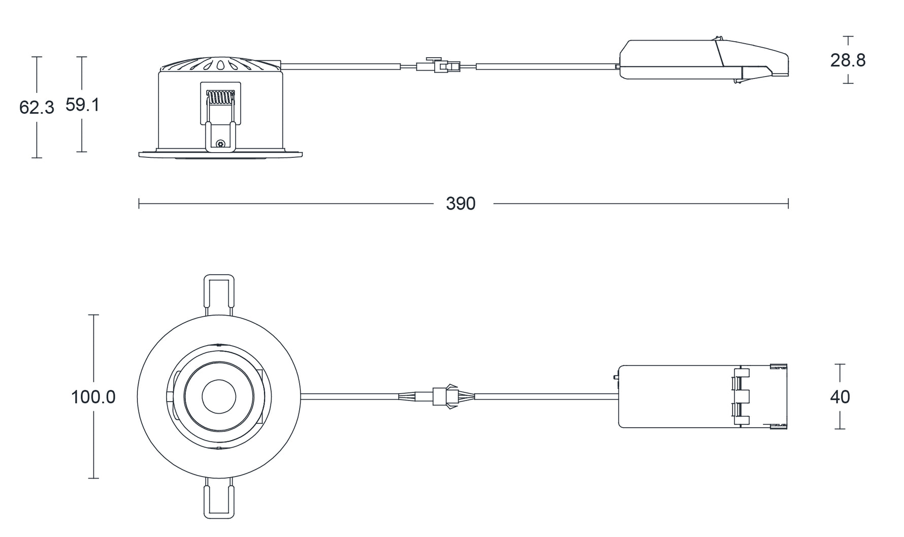 JCC Lighting JC1026/CH V50™ Pro Tilt Fire-rated LED Downlight 6W IP65 3000/4000K Chrome