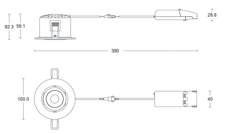 JCC Lighting JC1026/BN V50™ Pro Tilt Fire-rated LED Downlight 6W IP65 3000/4000K Brushed Nickel