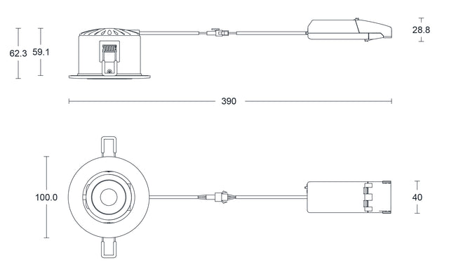 JCC Lighting JC1026/BN V50™ Pro Tilt Fire-rated LED Downlight 6W IP65 3000/4000K Brushed Nickel