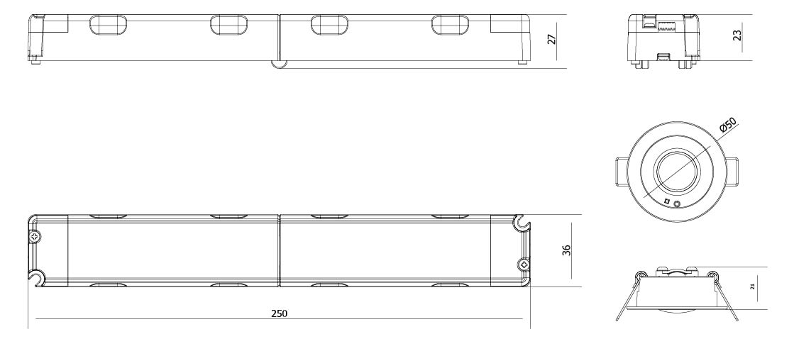 JCC JC110008 Emergency downlight 1W Non-maintained Self-test IP20 6500K