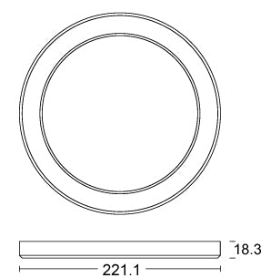 JCC Lighting JC131002 Skydisc™ Adjustable CCT Wall/Ceiling Light 18W IP20 3000/4000/5700K  Triac dim