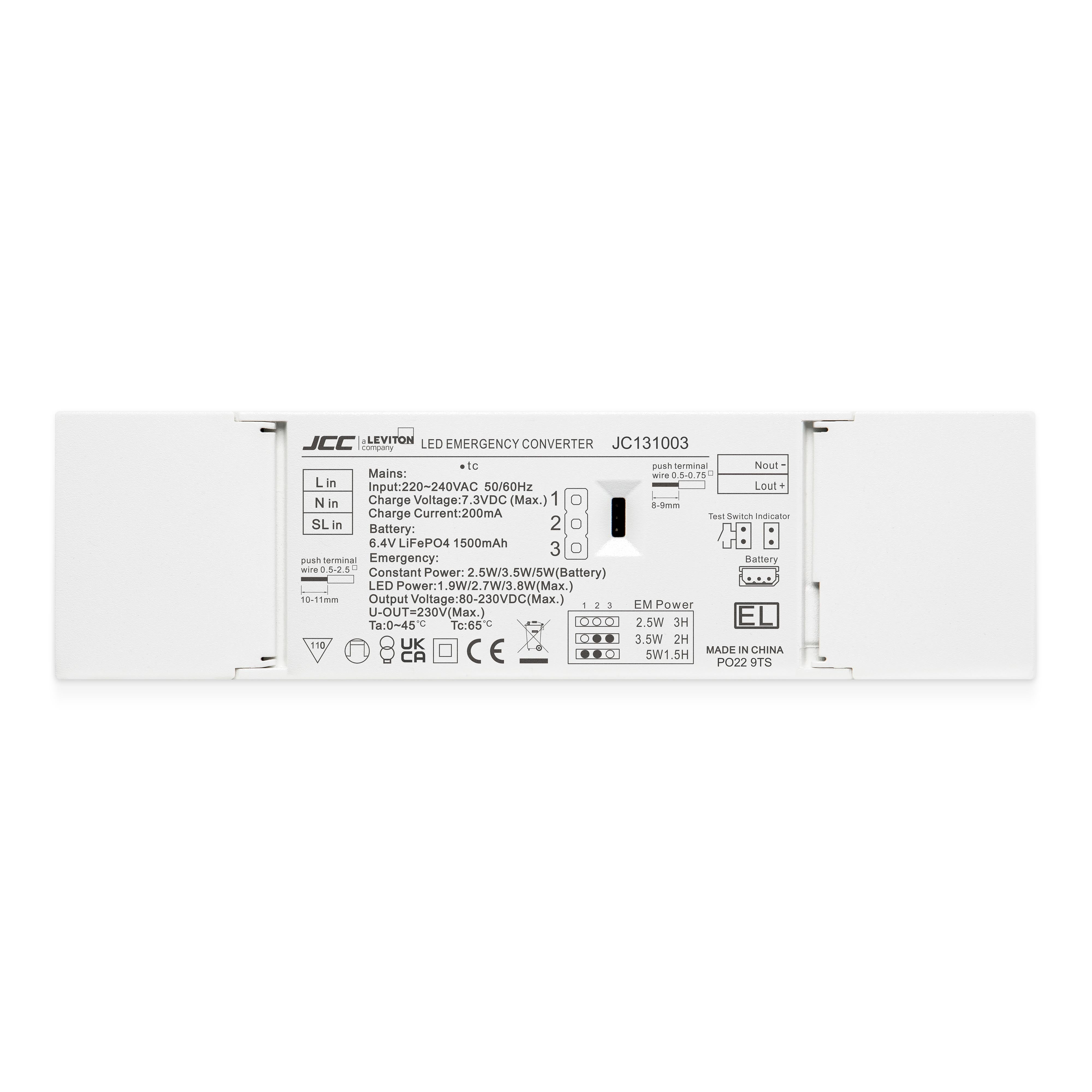 JCC JC131003/X50 Mains input Emergency pack for X50