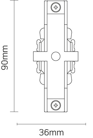 JCC Lighting JC14004BLK Mainline Mains IP20 Straight Track Connector Black