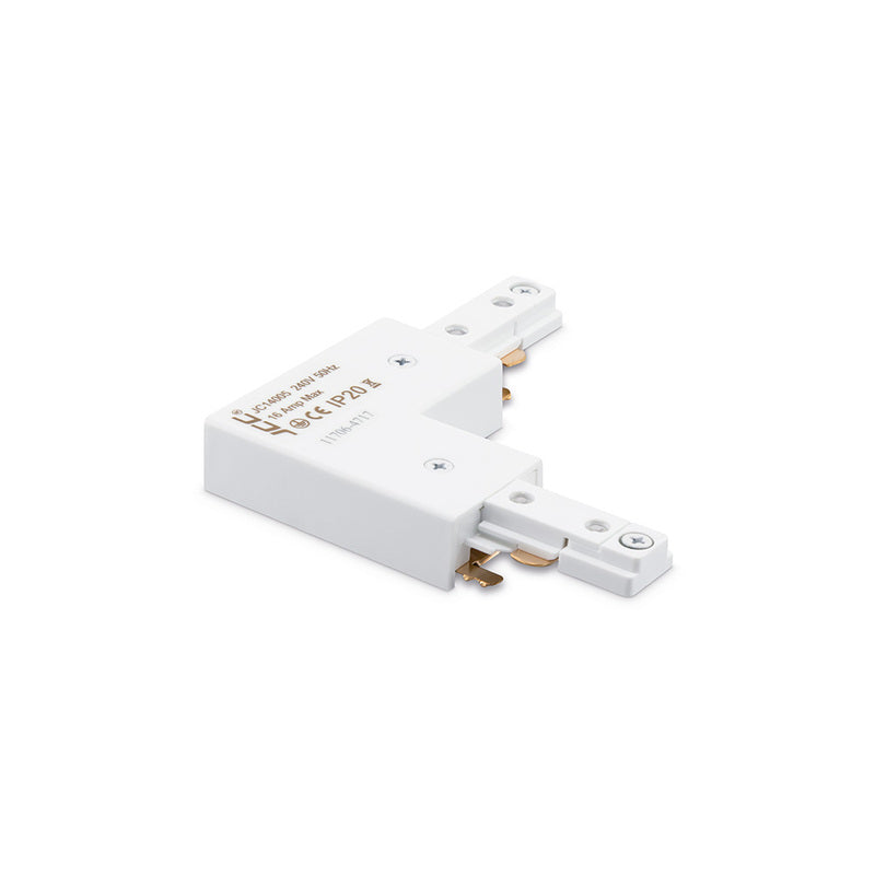 JCC Lighting JC14005WH Mainline Mains IP20 Adjustable Right-Angled/Straight Connector White