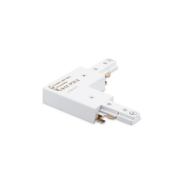 JCC Lighting JC14005WH Mainline Mains IP20 Adjustable Right-Angled/Straight Connector White