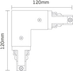 JCC Lighting JC14005BLK Mainline Mains IP20 Adjustable Right-Angled/Straight Connector Black