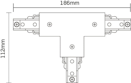 JCC Lighting JC14007WH Mainline Mains IP20 4-Way Track Connector White