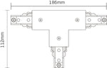 JCC Lighting JC14006BLK Mainline Mains IP20 Track T-Connector Black