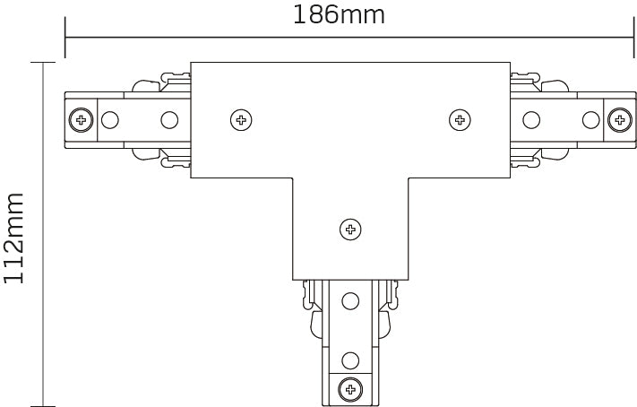 JCC Lighting JC14006BLK Mainline Mains IP20 Track T-Connector Black