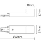 JCC Lighting JC14009BLK Mainline Mains IP20 120mm Live End With Conduit Entry Black