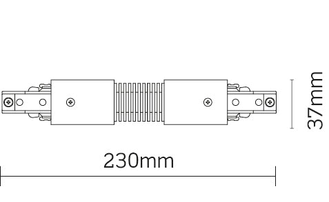 JCC Lighting JC14010BLK Mainline Mains IP20 Flexible Track Connector Black