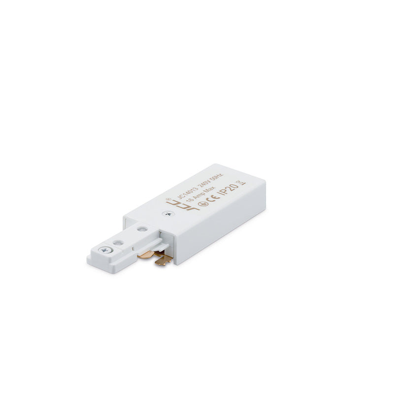 JCC Lighting JC14013WH Mainline Mains IP20 84mm Track End Power Feed White