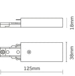 JCC Lighting JC14013WH Mainline Mains IP20 84mm Track End Power Feed White