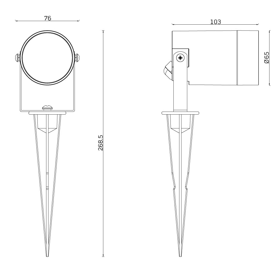 JCC Lighting JC17049 Garden Spike Light, IP65, GU10 35W max