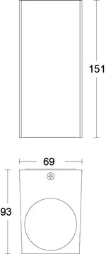 JCC Lighting JC17050ANTH GU10 Square Up/Down Wall Light Anthracite