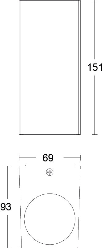 JCC Lighting JC17050ANTH GU10 Square Up/Down Wall Light Anthracite