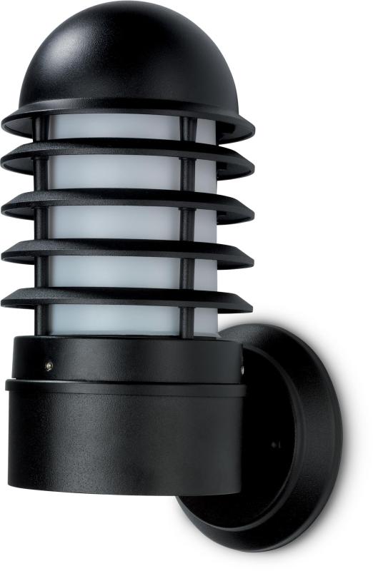 JCC Lighting JC39222BLK NiteLED™ Mains IP44 Louvred Wall Light E27 Black